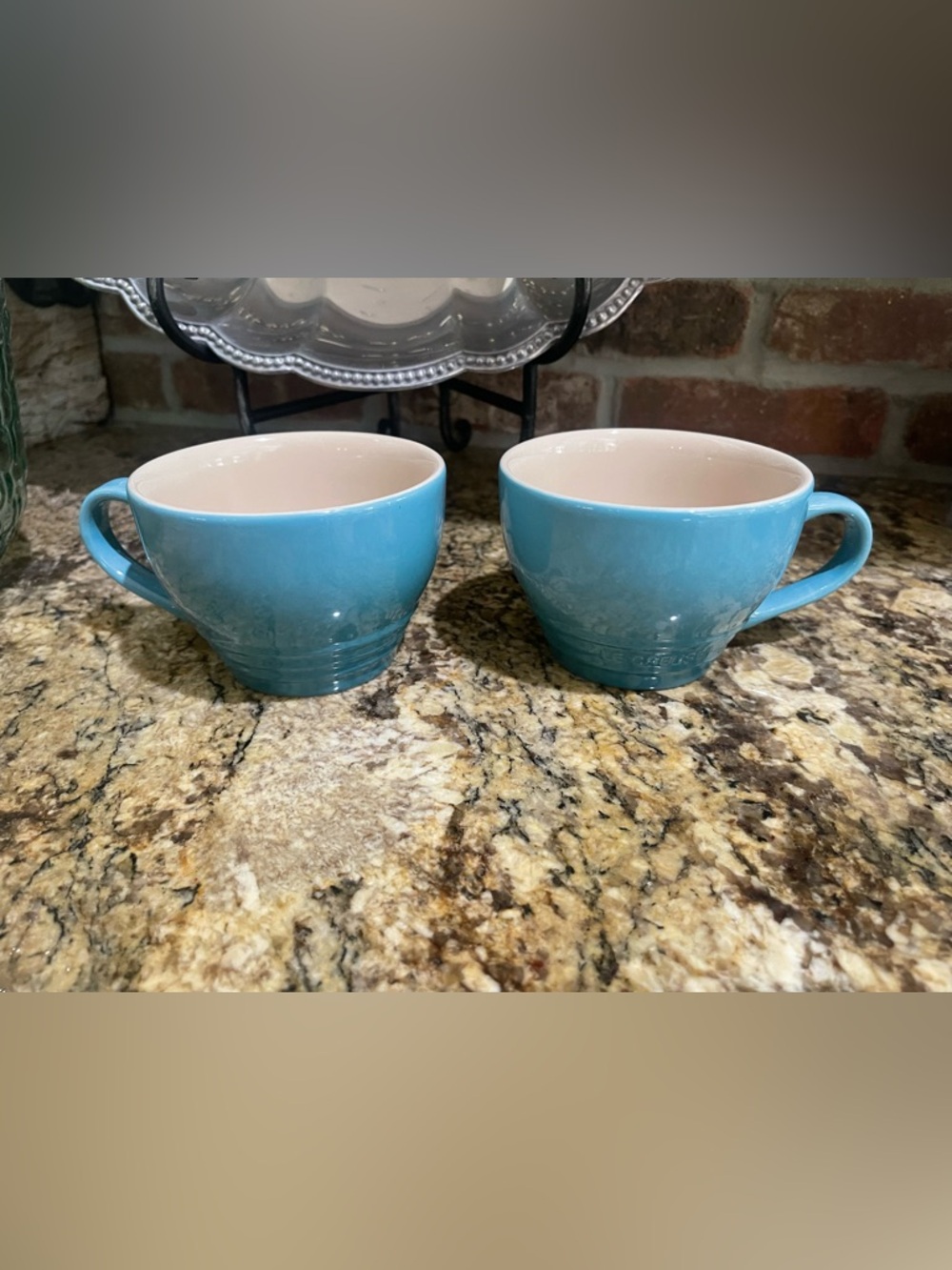 Le Creuset Cappuccino 400ml Cup Set of 2 - CARRIBEAN - Brand New LAST SET